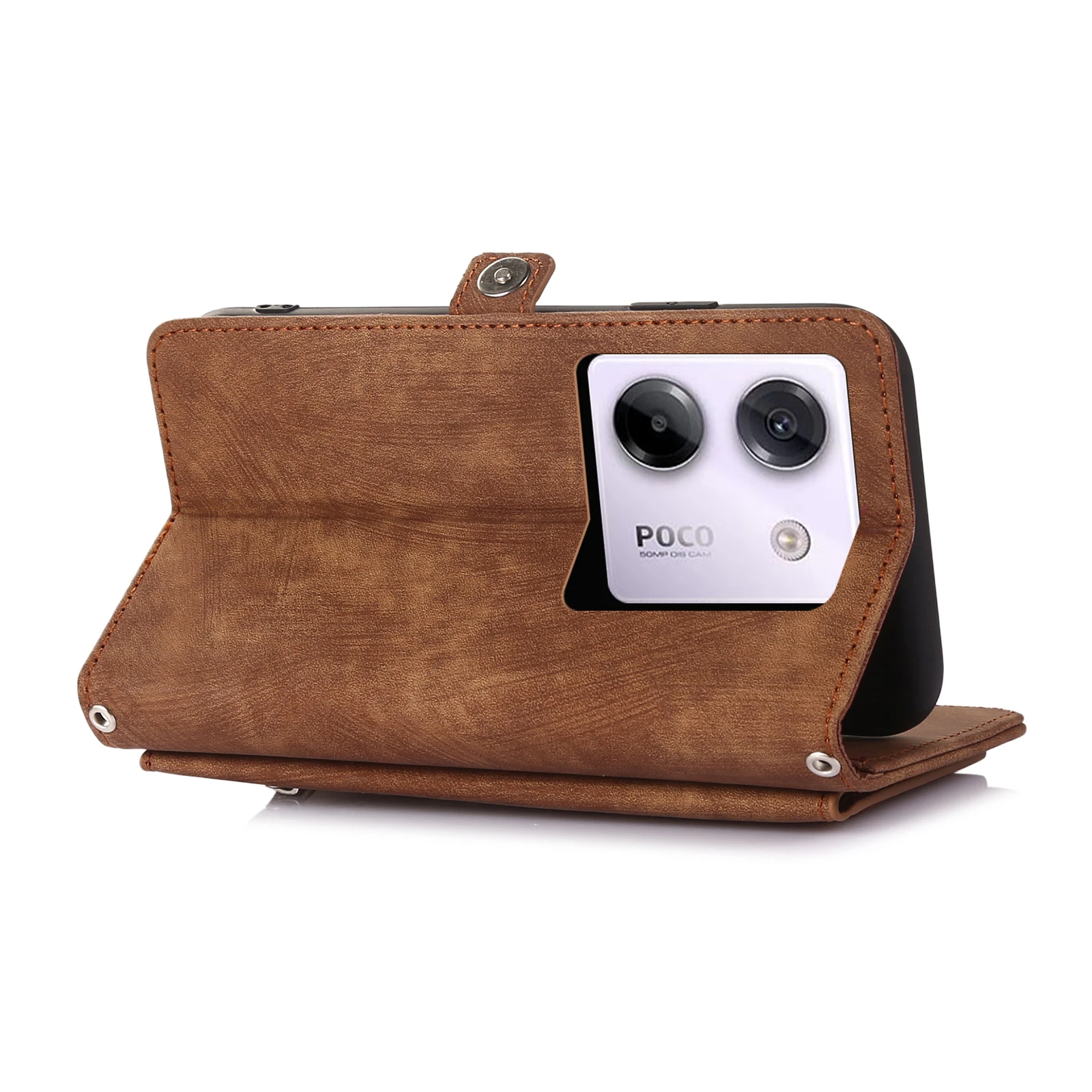 Leather Lanyard Wallet Phone Case with Card and Cash Holder