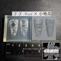 1pc  Girl Flower 3D Nail Acrylic Mold Nail Art Mould Silicone Nail Art Templates Nails Mold For DIY Nail Decoration 1
