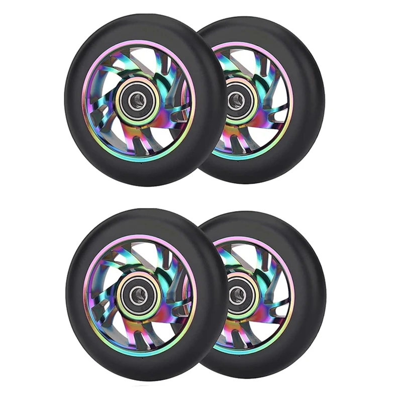 køretøj Politisk arm 4 Pcs 100Mm Scooter Replacement Wheels With Bearing Stunt Scooter Pu Wheels  For Rocking Cars, Extreme Cars, Scooters _ - AliExpress Mobile