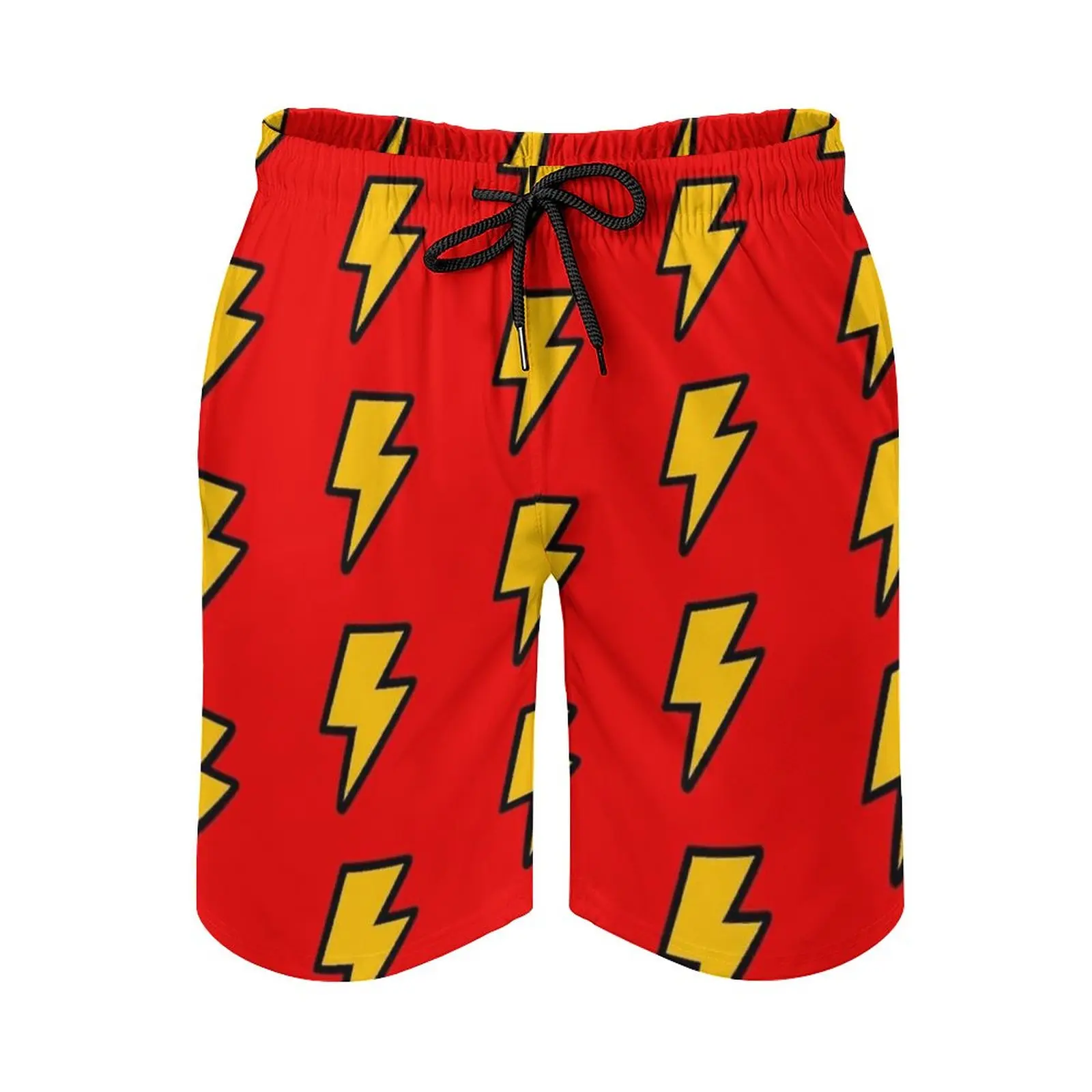 

Cartoon Lightning Bolt Pattern Men'S Sports Short Beach Shorts Surfing Swimming Boxer Trunks Bathing Lightning Lightening Bolt