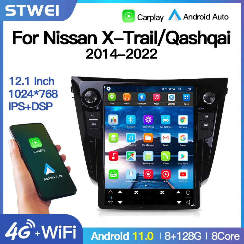 SXAUTO Android 14 Autoradio Für Nissan X-Trail Qashqai J11 - 10.1 Zoll Mit CarPlay