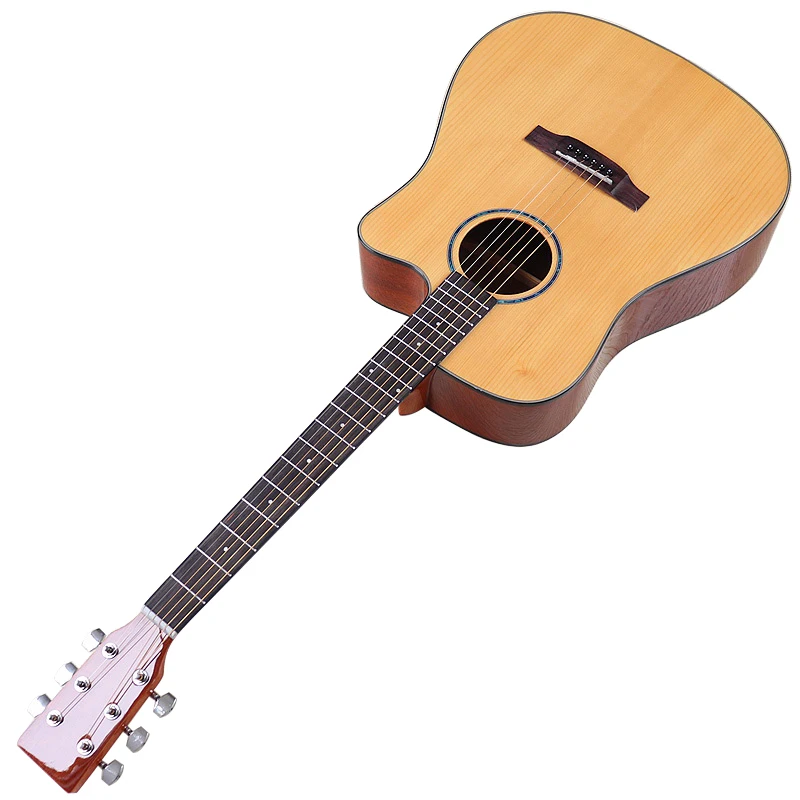 

41 Inch Acoustic Guitar 6 Strings Cutaway High Gloss Folk Guitarra Solid Spruce Wood Top