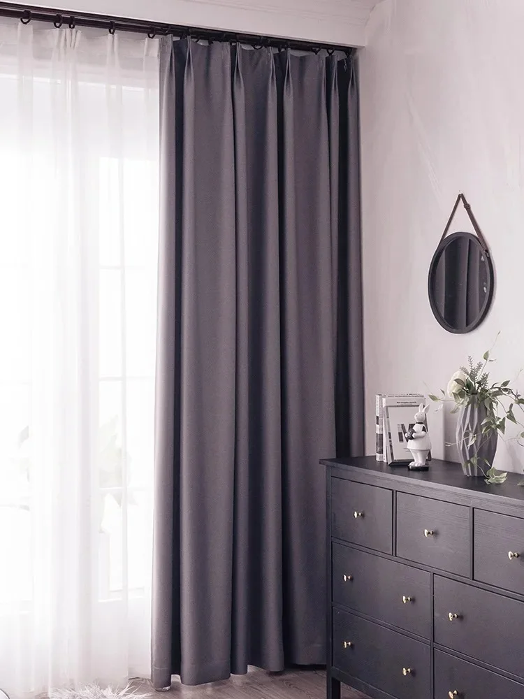 

Нордические минималистичные современные занавески для гостиной, спальни, плотные серые бархатные затеняющие теплоизоляционные Оконные Занавески