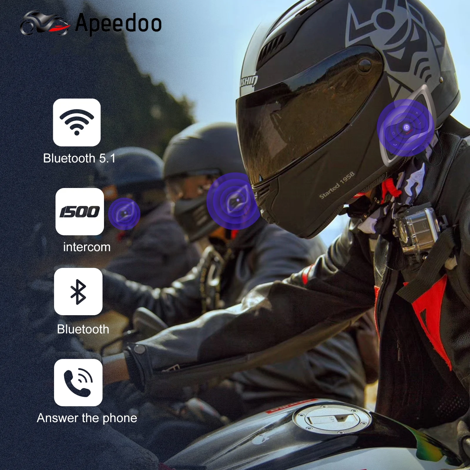 Apeedoo-T6 Plus  2 ̴ , 1.5km     GPS FM  
