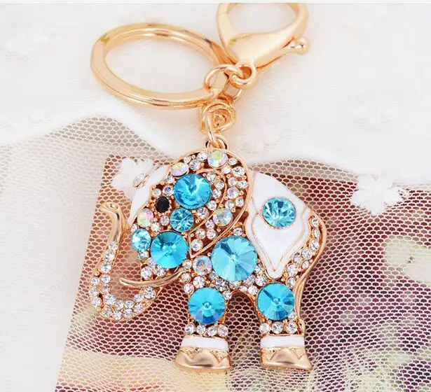 50 Pz/Lotto Fashionthailand Style Woman Fashion Rhinestone Elephant Portachiavi Ally Elephant Car Portachiavi