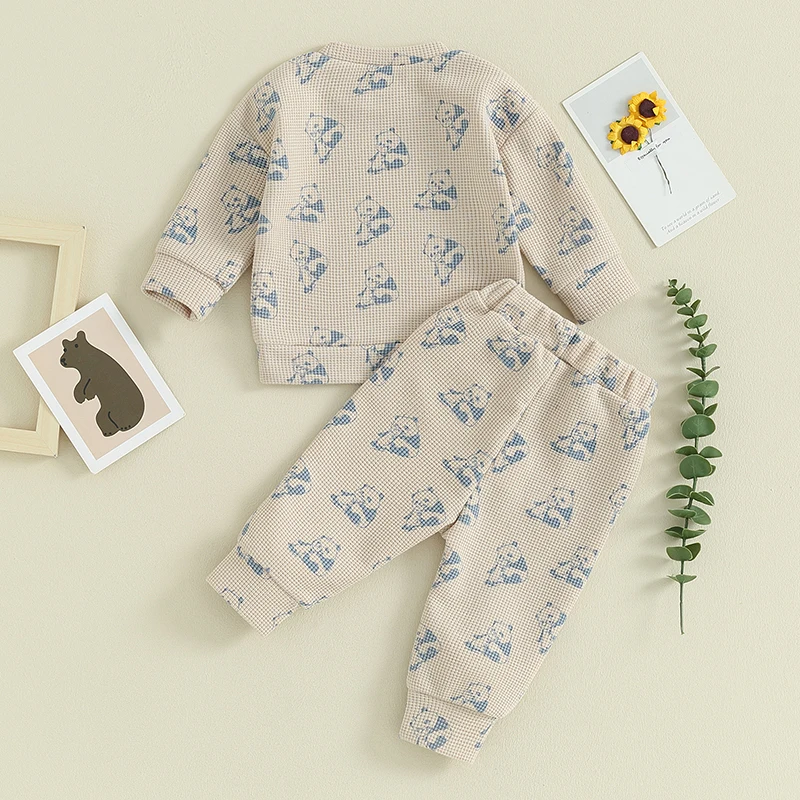 

Infant Toddler Baby Girl Boy Fall Spring Outfit Clothes Panda Print Sweatshirt Jumper Elasticated Waist Trouser Set Tracksuit