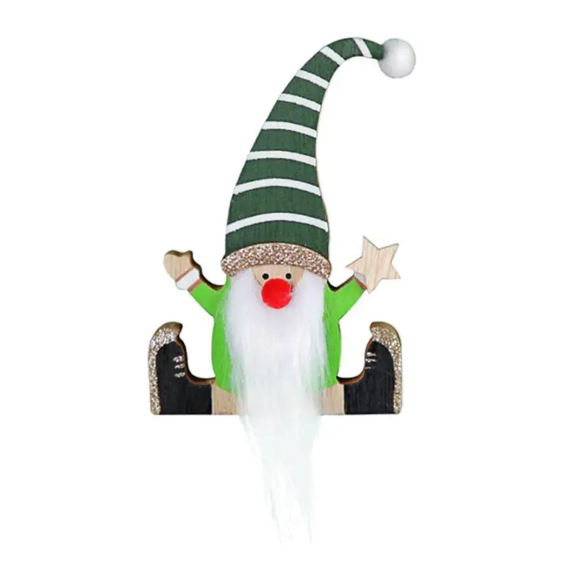 

Рождественские деревянные украшения в виде гнома, деревянный карликовый человек, настольное украшение, рождественское подвесное украшение, гном, эльф, украшение для двери камина