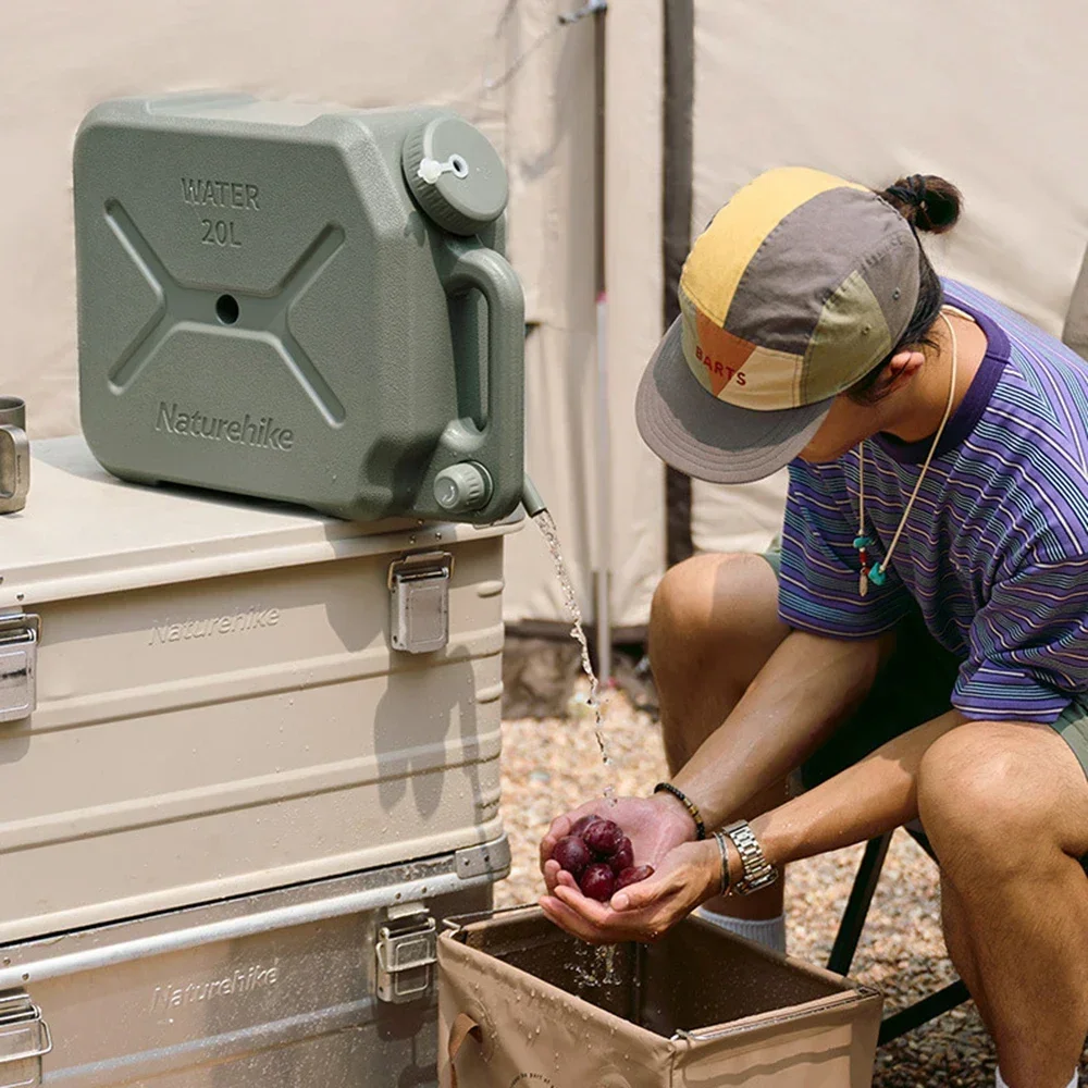 خزان مياه محمول من، حاوية مياه ذات سعة كبيرة للتخييم في الهواء الطلق، دلو مياه من البولي إيثيلين بدرجة الطعام 12/20 لتر