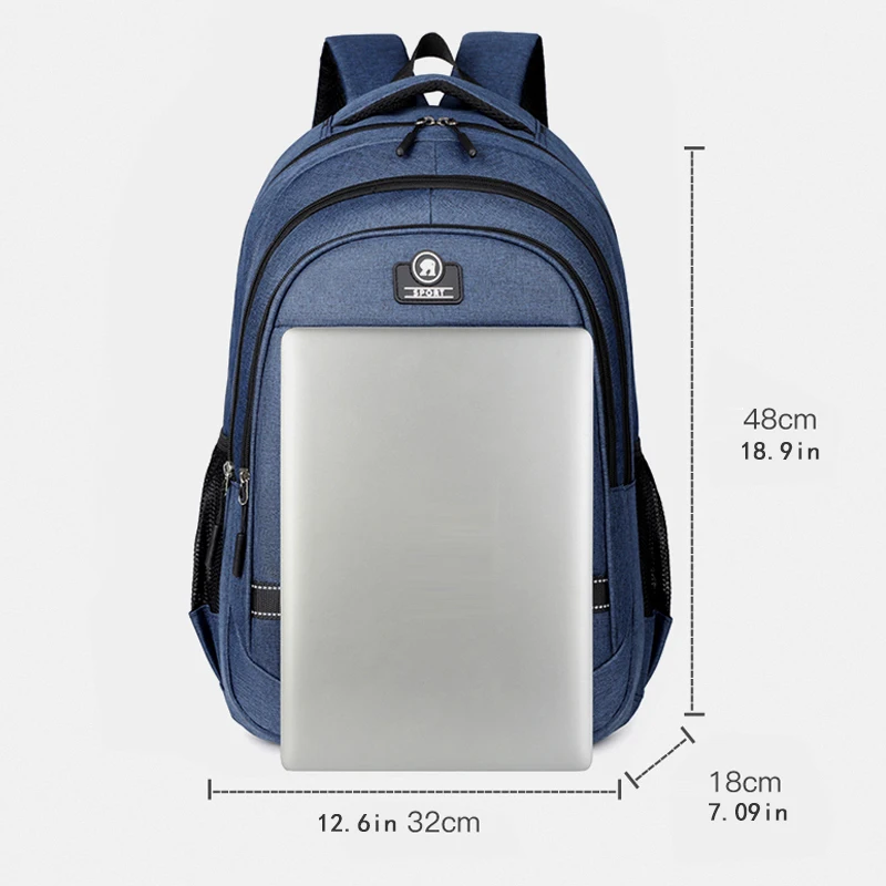 Large-capacity leisure backpack with multiple pockets - adjustable shoulder strap, zipper closure, polyester lining, suitable fo