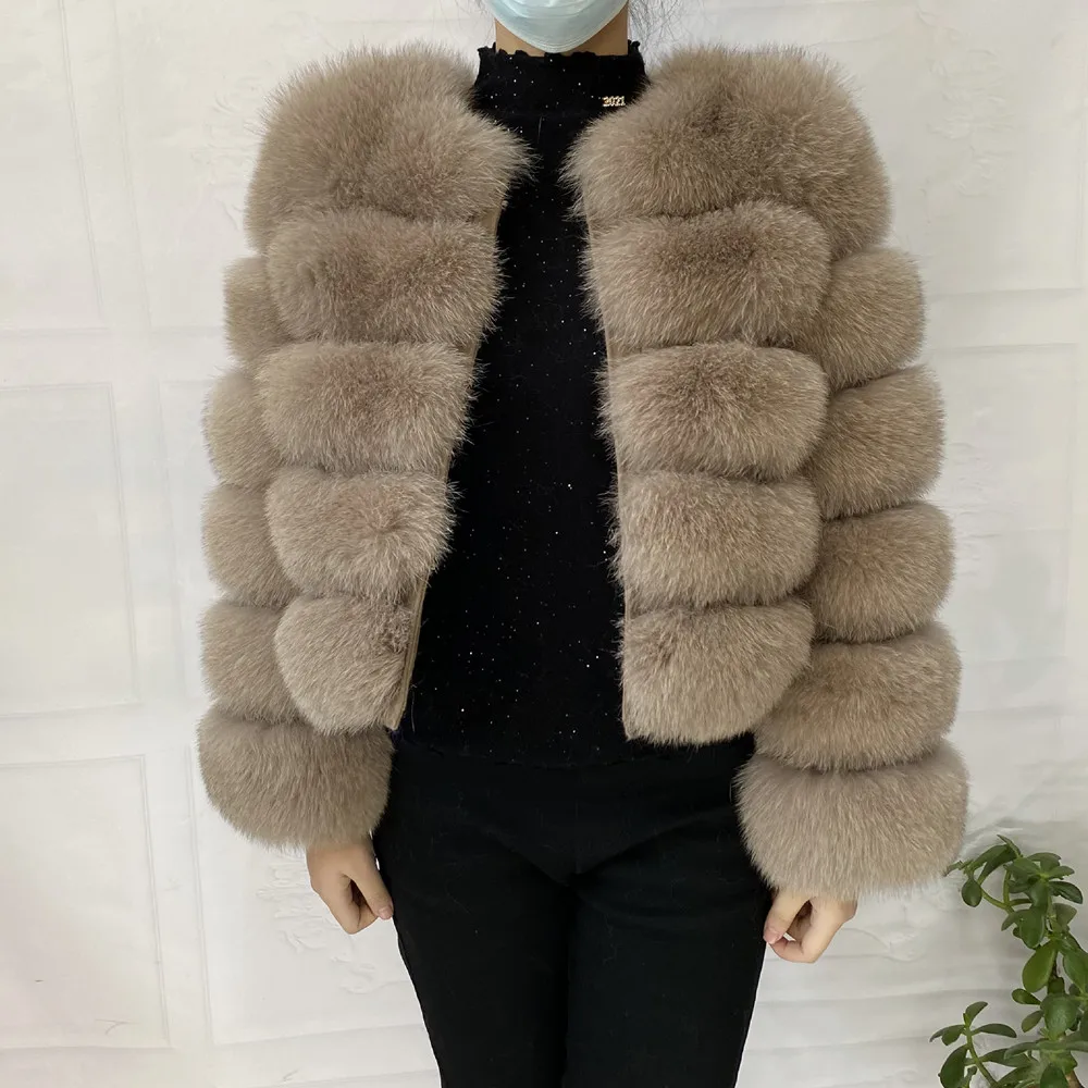 white puffer Real Fur Coat  100% Natural Winter Women's Fur Jacket  Warm Fox Fur Coat High Quality Fur Vest Free Shipping  Fashion Luxurious packable down jacket