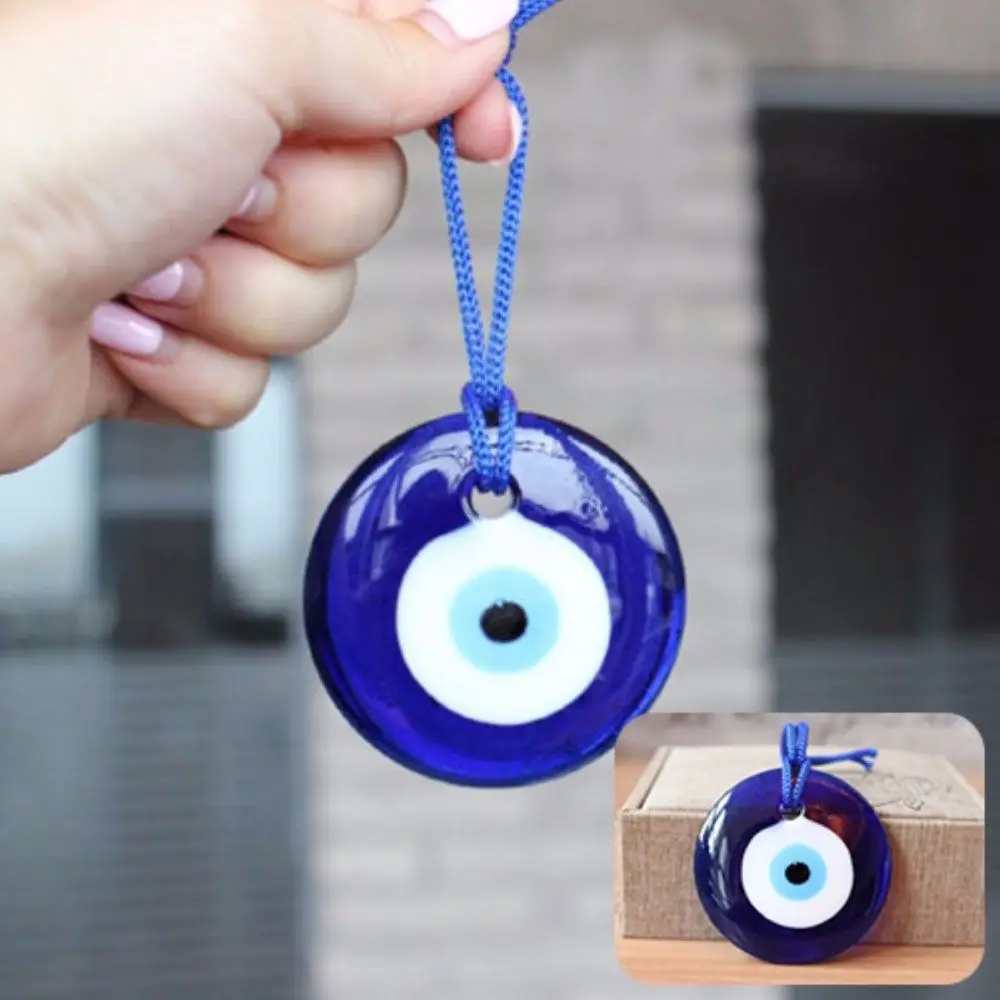 Kabbalah 1PC Trendy Turkish Home Auto Accessories Evil Eye Glass Blue Amulet Interior Decor Car Pendant Auto Decor