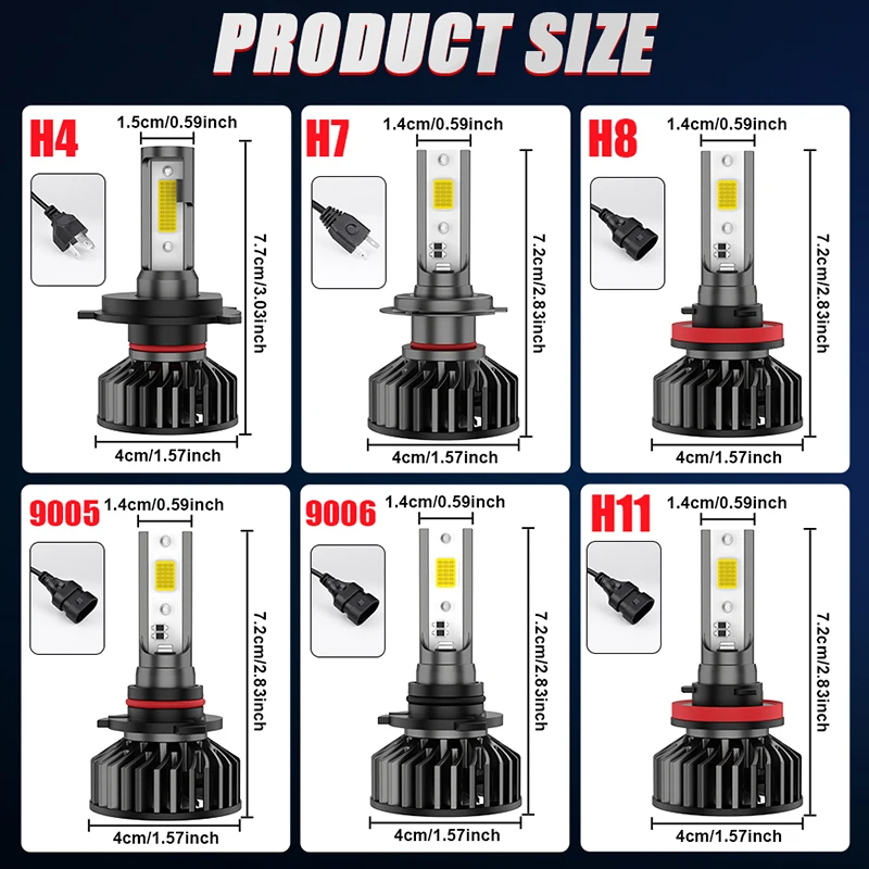 Dualvision 6500W H4 H7 LED Canbus H8 H11 9005 HB3 9006 HB4 Led Bulbs Automobile Kit 12V Turbo Fog Lamps 24V 4300K 5000K 6300K 6