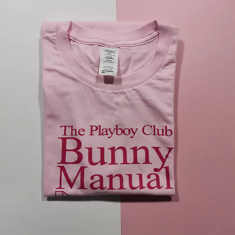 Summer Women Playboy Bunny Manual Tee Shirt Pink Graphic  80s 90s Vintage Tshirt  Cute Aesthetic Gift For Her Western t shirts