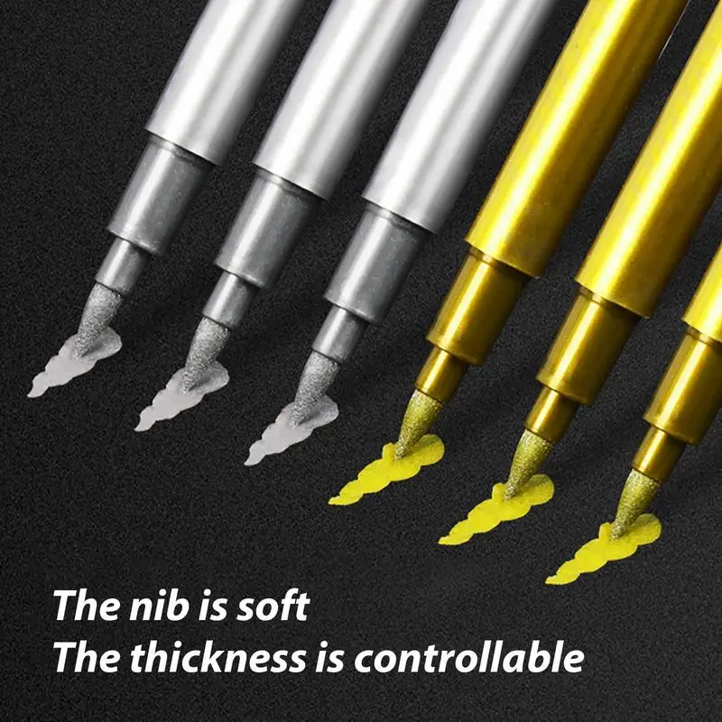 Gold Paint Marker Silver Marker With Double Nib Design Gold Paint Pen For Bright Colors For Art Painting Shoe Doodle Glass