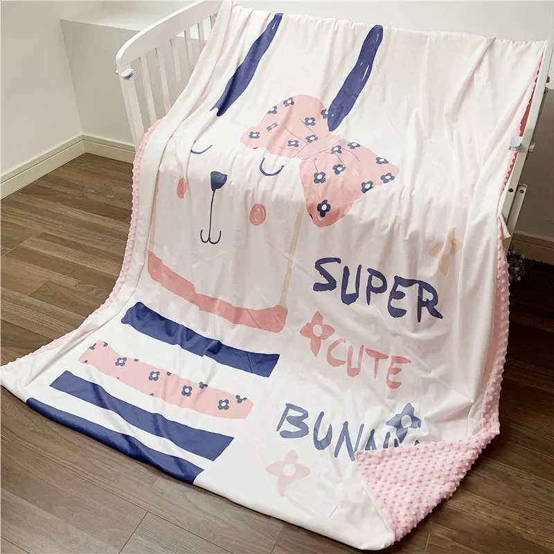 Cartoon Pattern Autumn and Winter Thickened Quilted Beanie Velvet Warm Skin Quilt Children's Soothing Warm Quilt