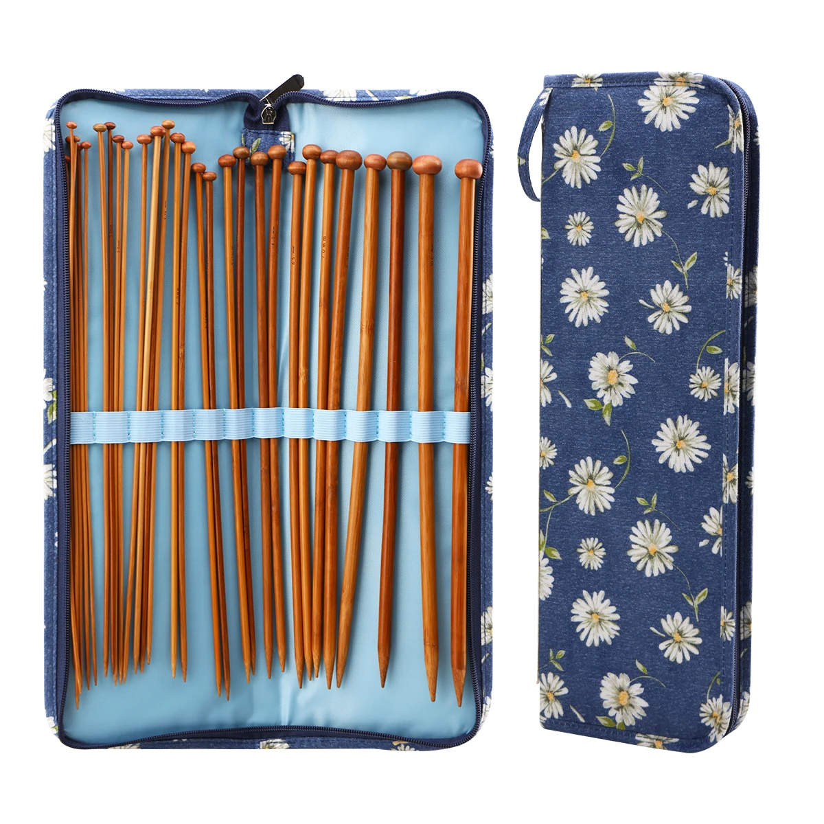Knitting Tool Organizer Portable Stick Needles Bag Waterproof Daisy Crochet Tote For Sewing Tools Accessories Gift