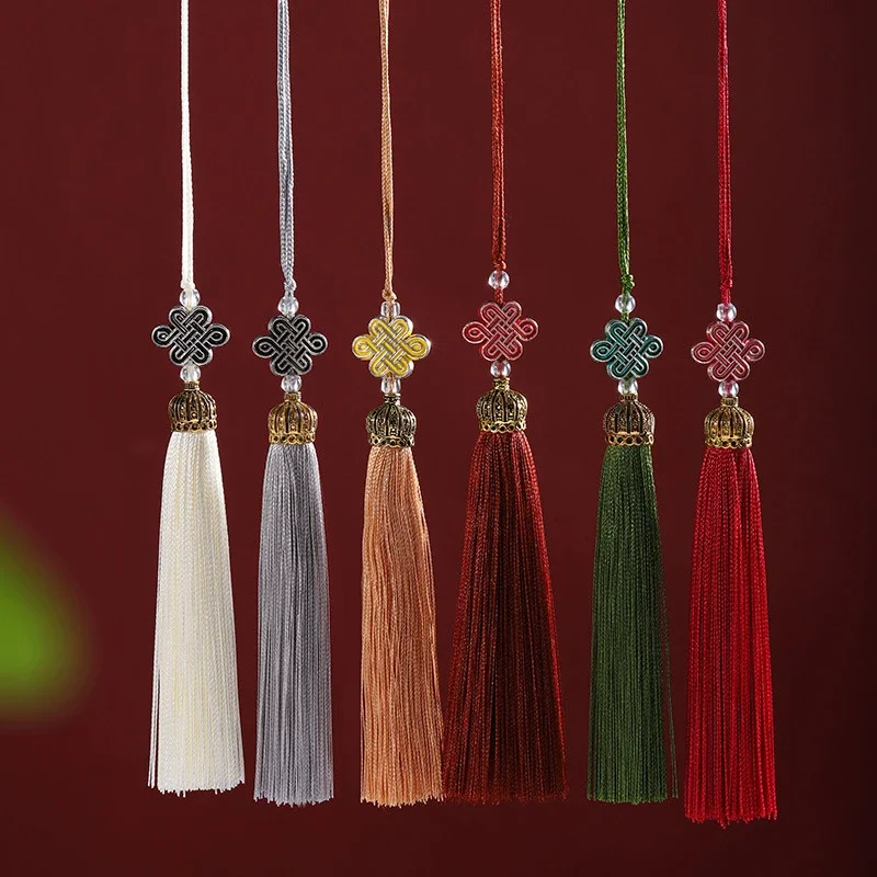 10pcs Tassels 합금 짠 중국어 매듭 폴리 에스터 술 펜던트 액세서리 술 DIY 매력 보석 만들기 가방 의류 장식