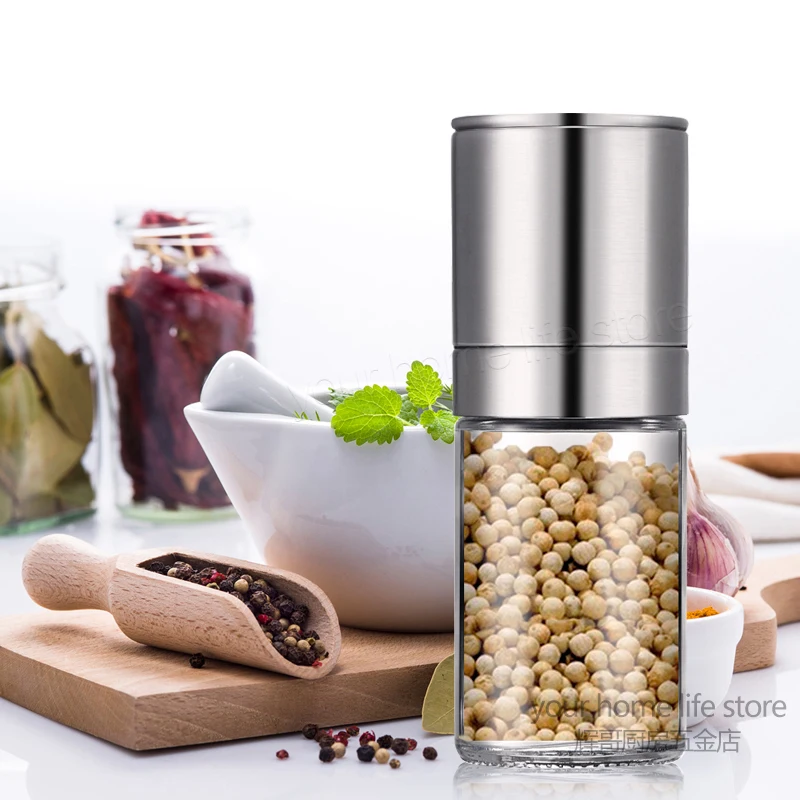 Salt and Pepper Grinder Pepper Grinder Upgraded Pepper Grinder 304 Stainless Steel Adjustable Coarseness Ceramic Rotor Salt Thickener