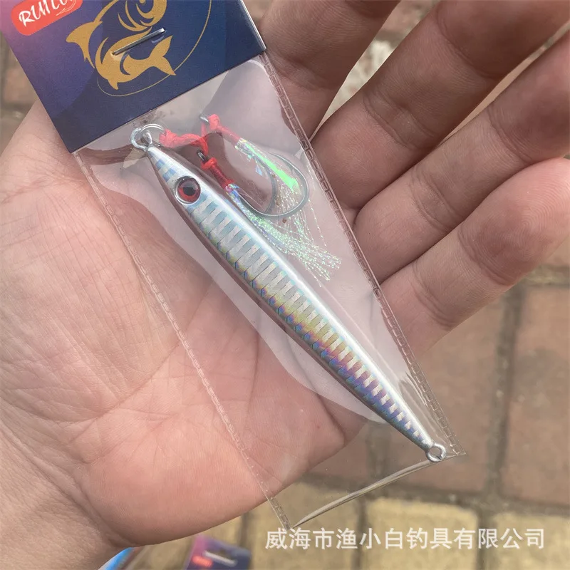 Metal Jig Fishing Lure 40g 60g 80g Trolling Hard Bait Fishing Bait Tackle Trout Jigging Saltwater Lures 6