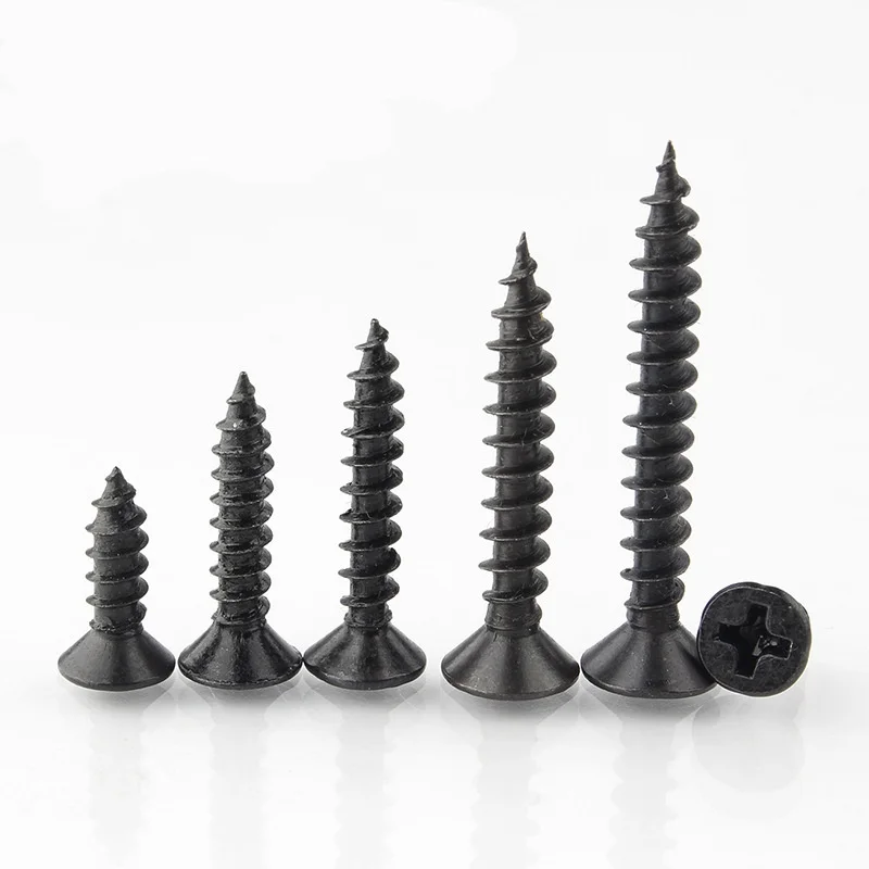 High strength drywall nail self tapping screw, black cross flat head screw, woodworking gypsum board self tapping screw