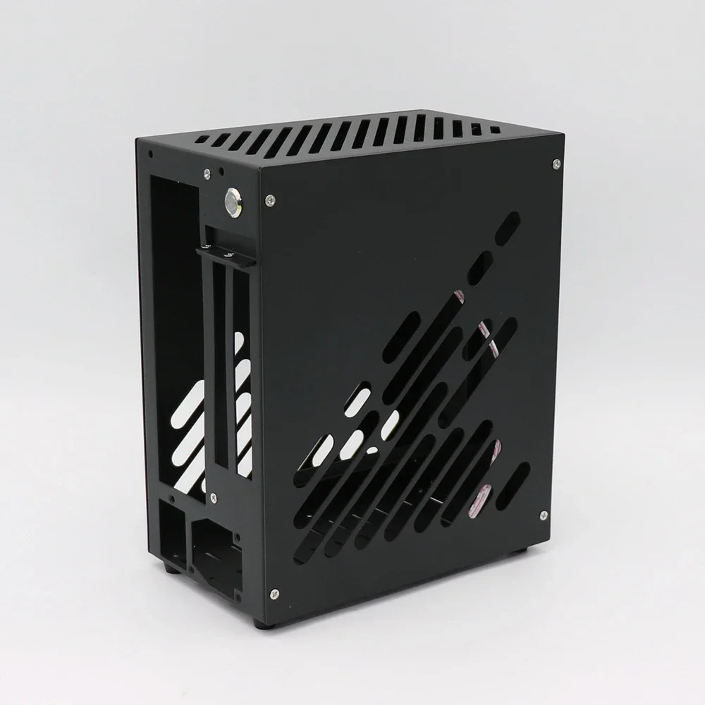 M24ITX 미니 휴대용 아연 도금 합금 사이드 스루 A4 휴대용 케이스, 소형 전원 공급 장치 단독 디스플레이 케이스, K39 컴퓨터 케이스