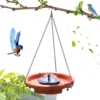 Hanging Bird Feeder Garden with Hook Chain Outdoor Drinking Bird Feeder Tray Platform Hanging Bird Bathtub Bird Raising Tool 1