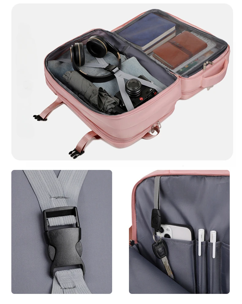 Expandable Large Capacity Travel Backpack for Women Men Luggage Lightweight Waterproof Laptop Backpack Satchel School Bag