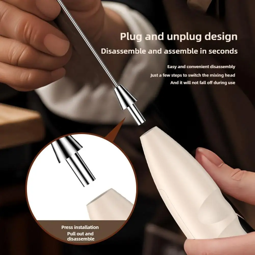 Wireless Milk Frother Electric Handheld Blender Steel Mini Coffee Maker Whisk Mixer For Coffee Cappuccino Cream New
