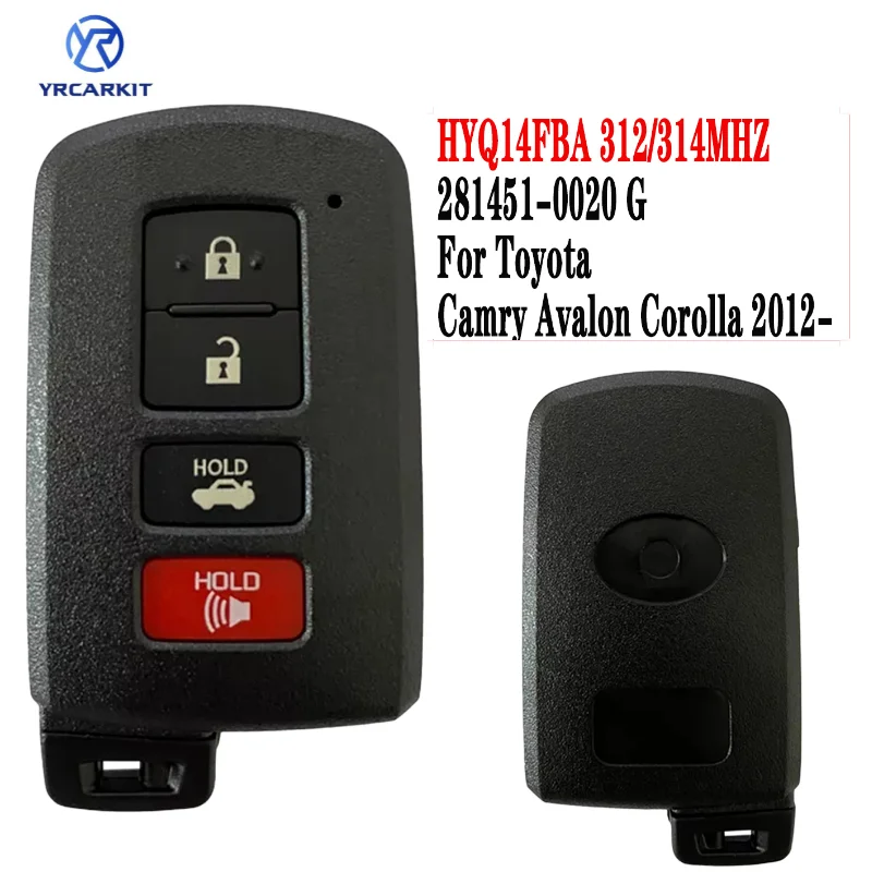 

Fob For Toyota Avalon Hybrid Corolla Xel Camry G 312/314MHZ HYQ14FBA Car Remote Key 50 2012-2017 281451-0020 89904-06140