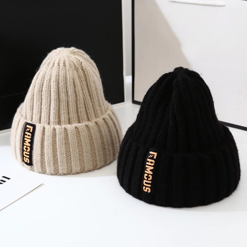 Nya stickade mössor Vintermössor för män Kvinnor Varm enfärgad mössa Mjuk ylle Virkad Unisex Take Cold Cap Beanie_voghion.com