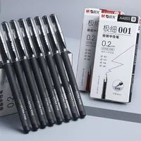 4 pcs/lot 0.2mm Fine Gel Pens White Black Finance Needle Pens for Writing Office School Supplies 0.2 Thin Line Pen Stationery 1