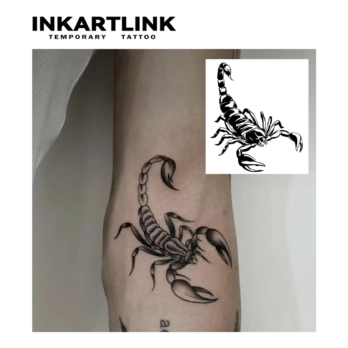 Scorpion temporary tattoo sticker, waterproof magic tattoo, lasts to 15 days fake tattoo, semi permanent tattoo 2