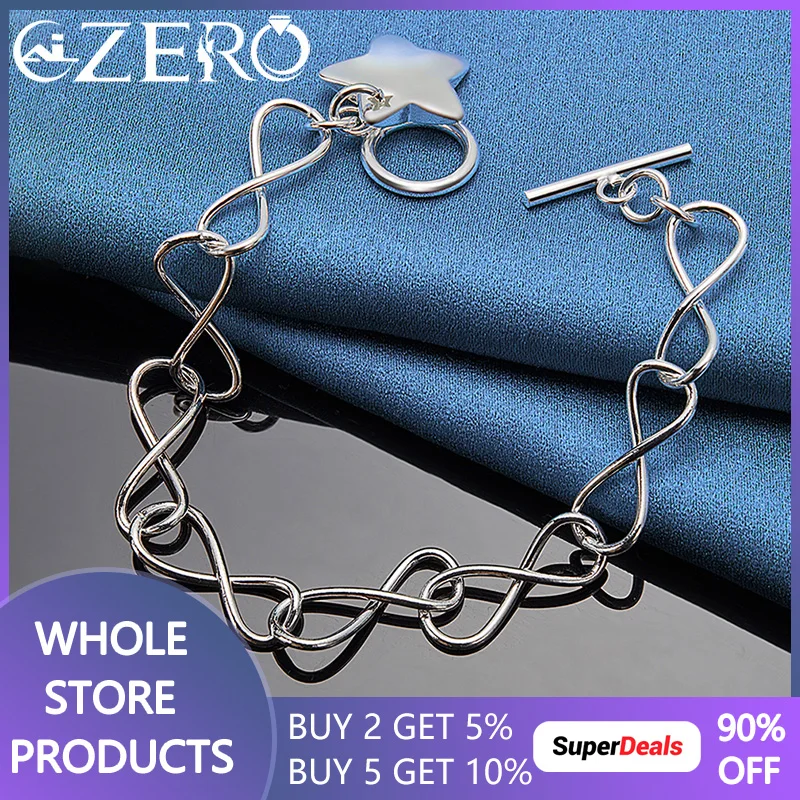 

ALIZERO, браслет из стерлингового серебра 925 пробы со звездами, цепочка для женщин, свадебное обручальное ювелирное изделие, модные аксессуары