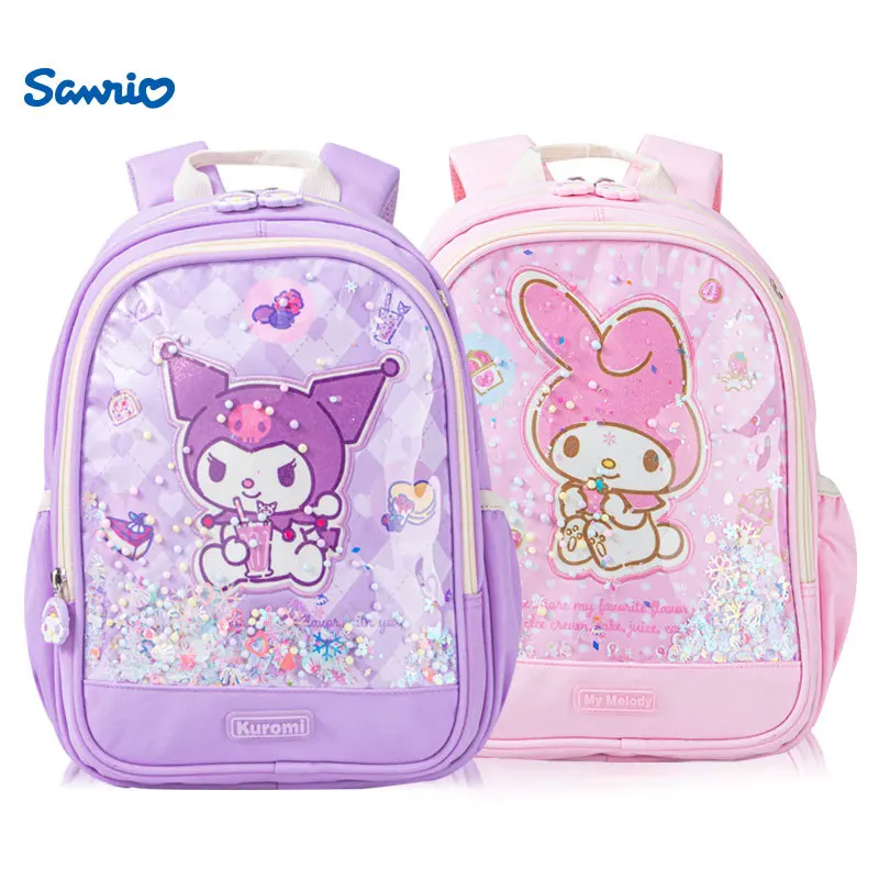 

Новый школьный ранец Sanrio, корейский милый рюкзак Mymelody Kuromi Cinnamoroll, детский рюкзак, мультяшная кавайная сумка через плечо, подарки для детей