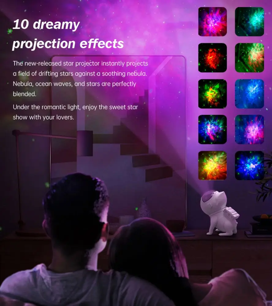 Space Dog Night Light Galaxy Star Astronaut Projector App Nebula Lamps  Led Lights For Children Bedroom Decorative Birthday Gift nite light