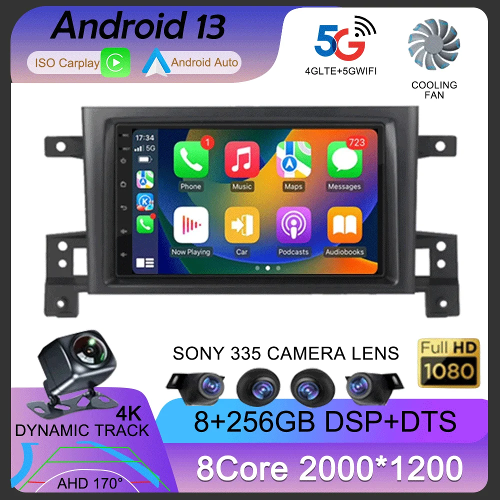 

7-дюймовый Android 13 для Suzuki Grand Vitara 3 2005-2012 2013 2015 2 Din автомагнитола стерео Мультимедийный видеоплеер Navigaion Carplay