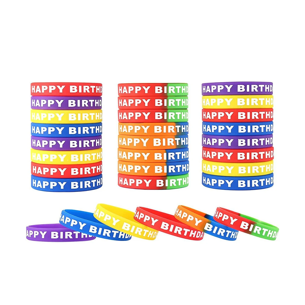 

18 шт., резиновые браслеты на день рождения, цветные силиконовые браслеты на день рождения предметы для вечеринки, сувениры 6 стилей