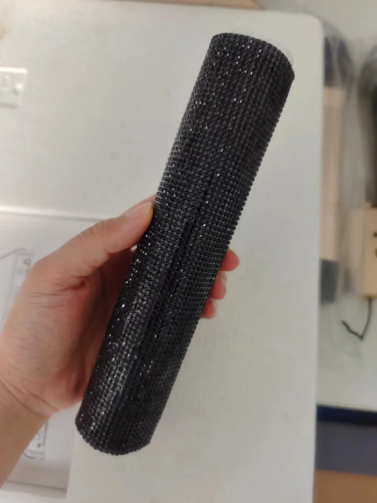 Hduacuge Glanzende strass microfoon handvat mouw voor feest en tv-show, voor de meeste microfoons zonder goud