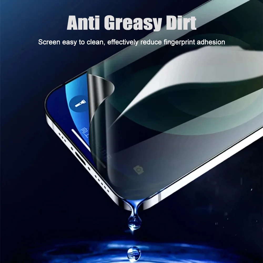 iPhone 11 12 13 14 15 Pro Max 미니 개인 정보 보호 화면 보호기 iPhone XR XS Max SE 14 15 Plus 용 3Pcs 안티 스파이 하이드로 겔 필름