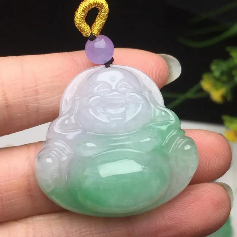 Natural Jade Buddha Pendant Necklace Men Women Genuine Myanmar Jadeite
