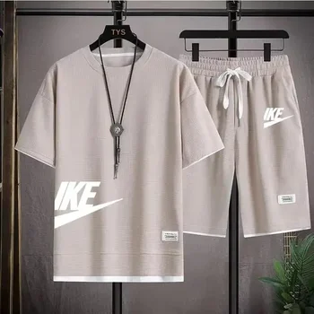 تي شيرت + شورت رياضي مكون من قطعتين، أزياء صيفية سريعة الجفاف 7