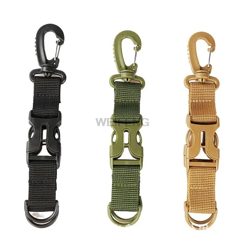 

1/3PCS Tactical Carabiner Keychain D Shape Hook Climbing Rope Anti-lost Camping Hanging Buckle Military Hunting Accessories