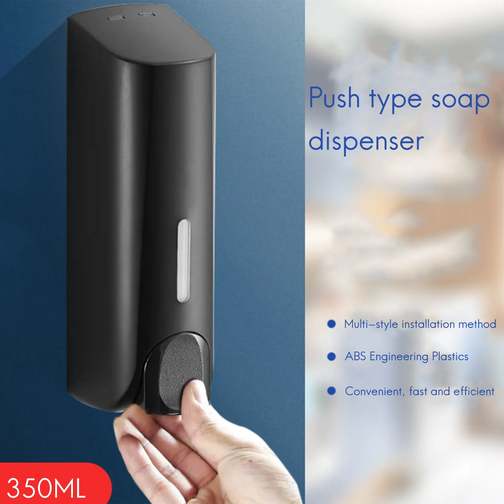350Ml Soap Dispenser Wall Mounted Manual Soap Dispenser Bathroom Shower Gel Liquid Shampoo Dispenser Holder