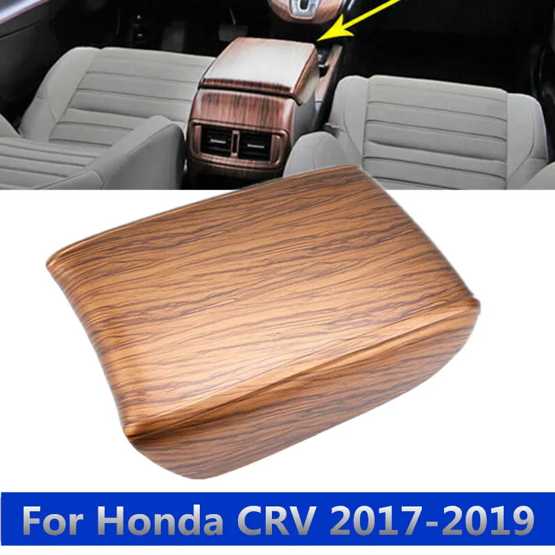 

ABS Peach Wood Grain Storage Armrest Box Panel Frame Cover Trim For Honda CRV CR-V 2017 2018 2019 2020