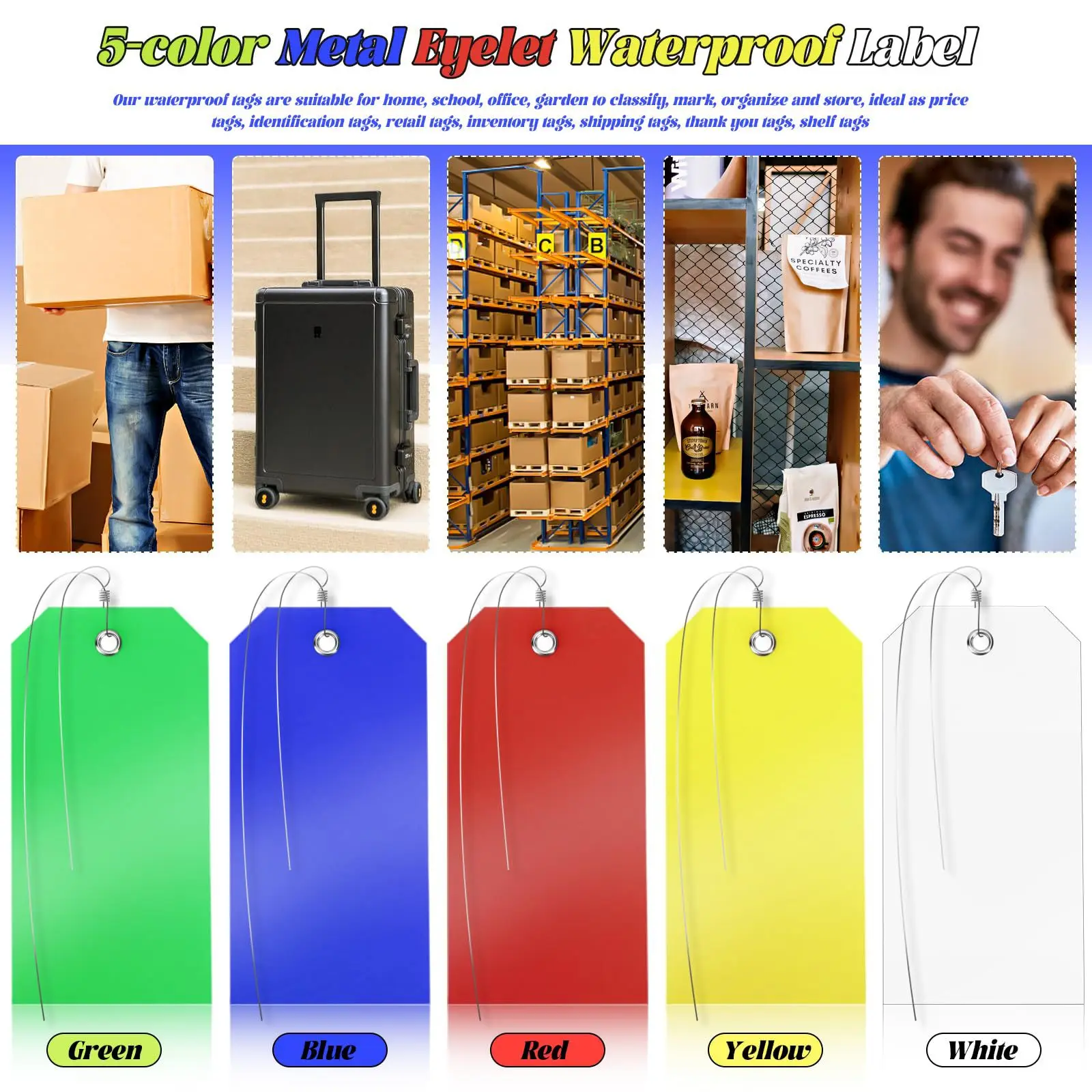 1Pcs Reusable Color Blank Label Suitcase Hanging Card PVC Plastic Card Shipping Tags With Iron Wire String Luggage Labels