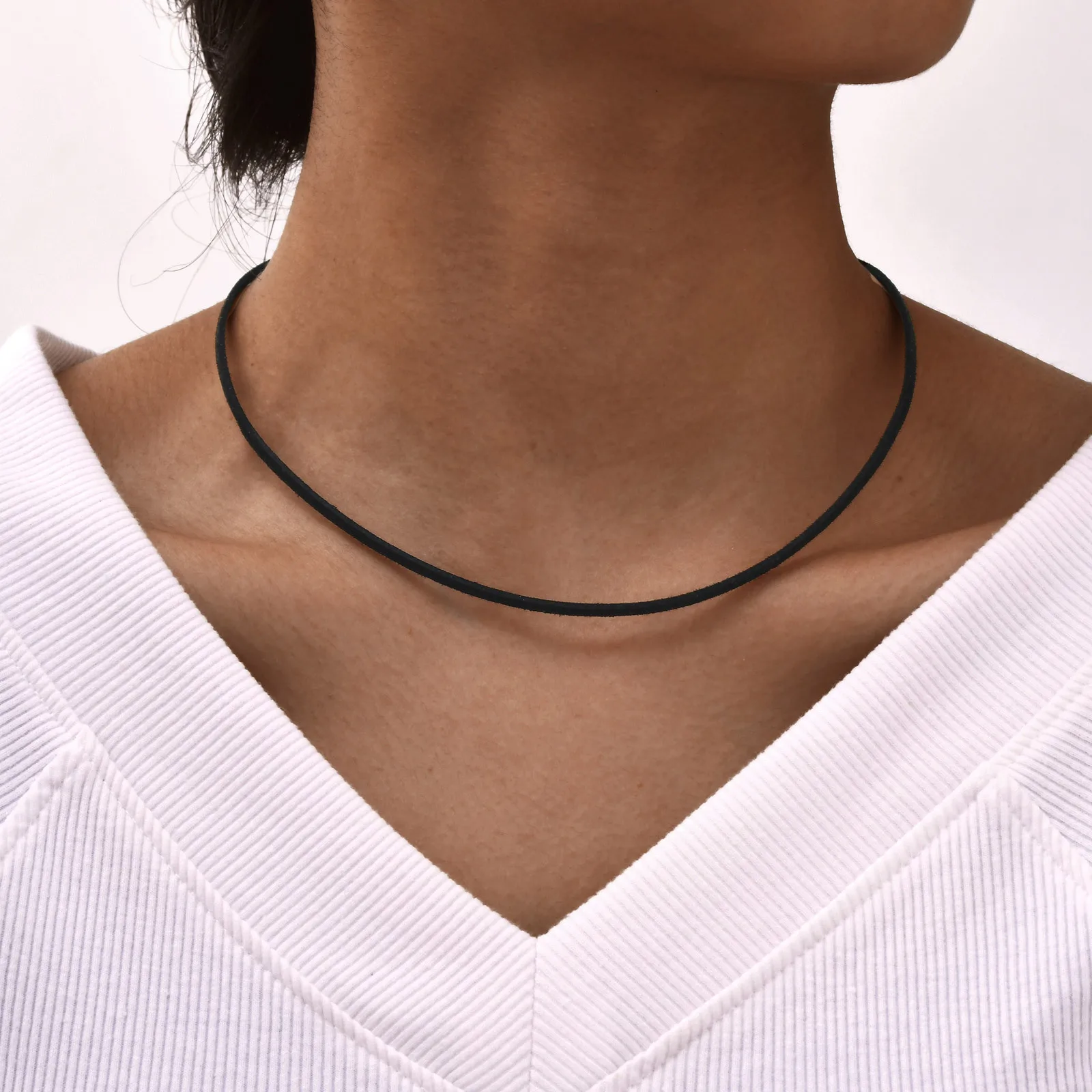 Vnox Simple Rope Chain Necklaces,Stainless Steel Silver Color