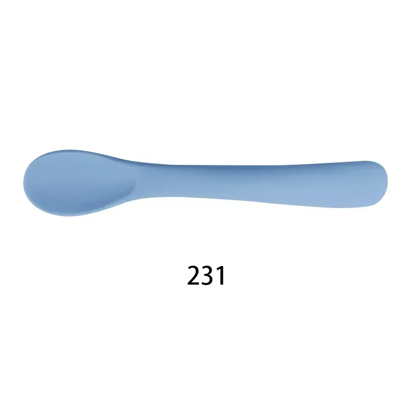 1pc Silicone Food Grade Baby Soft Headed Spoon Feeding Training Infant Children Safe Complementary Food Tableware Utensils silicone feeding spoon silicone cutlery set learning spoons baby cutlery