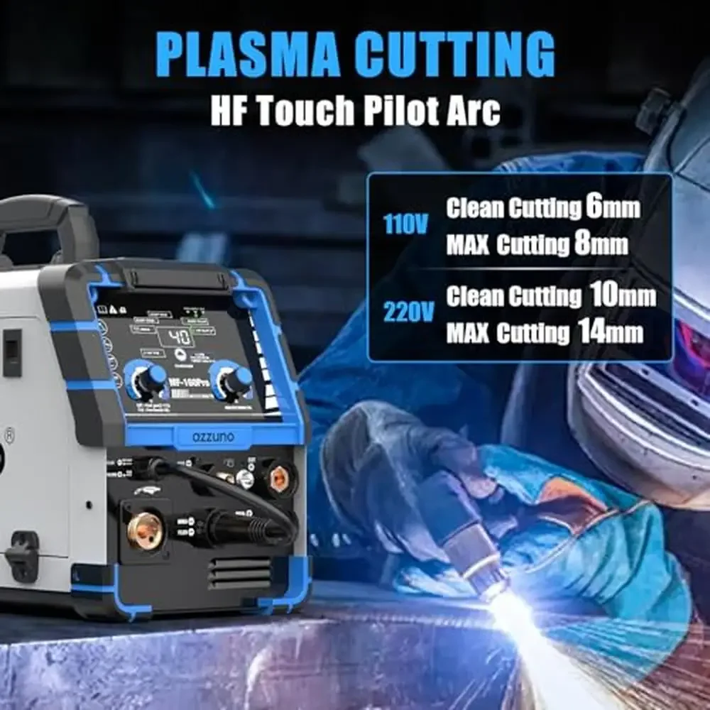 5-in-1 Welder Machine Plasma Cutter Combo with HF TIG Gas MIG Stick Welding 110/220V Dual Voltage Multi-functional Welding Tool 4