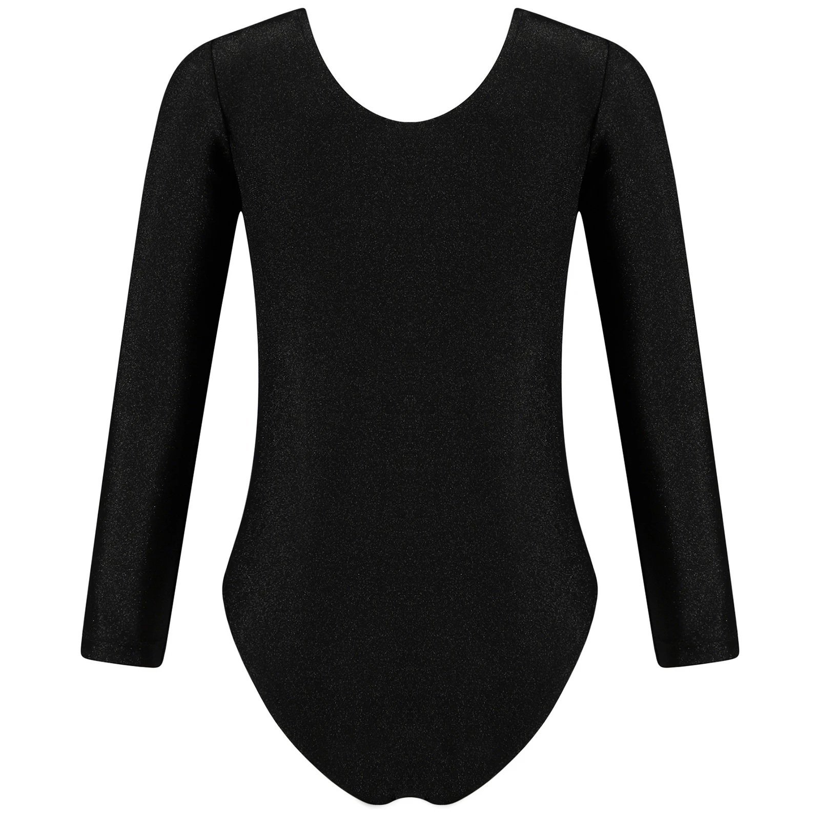 Ballet Dancer Leotard Kids Dance Bodysuit Girls Gymnatics Dancewear Long Sleeve Round Neckline Shiny Rhinestone Dance Jumpsuit