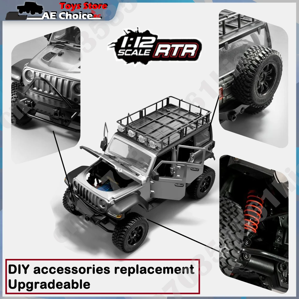 MN128 1/12 RC Car 4WD Jeep Model 2.4G Remote Control LED Light 4X4 Off Road 4WD Climbing RC Truck Electric Toy Car Gift for Boy 3